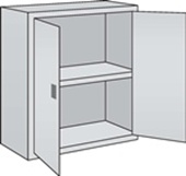 Acid Storage Cupboard - Half Height - 1 Adjustable Shelf (AA-T)